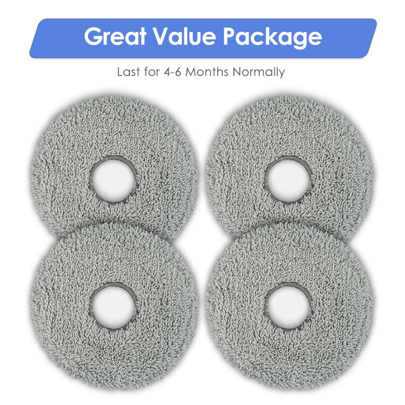 FILTERIST (4 Pack) L40 Ultra Replacement Mop Pads for Dreame X50 Ultra/ X40 Ultra/ X30 Ultra/ L10s Ultra/ L10s Pro Gen 2/ L10s Pro Ultra/ L10s Plus/ Mova P10 Pro Ultra Robot Vacuum, Replacement Mop Cloths - Image 3